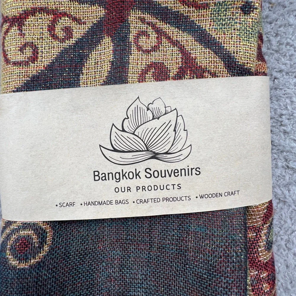 Boho Floral Butterfly Pashmina Scarf Fringe Shawl Vintage Earthy Wrap Cashmere